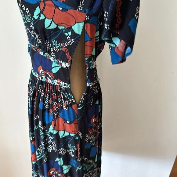 Ba&sh sz 2 Agathe Noir Lady Dress great pre owned cond, v neck side zip viscose - Picture 5 of 8